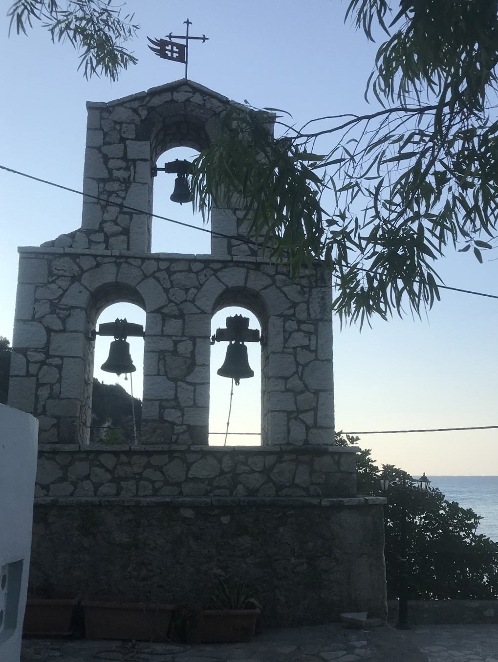 Agios Nikitas, Village bay. Coffee on the water before the ride home.