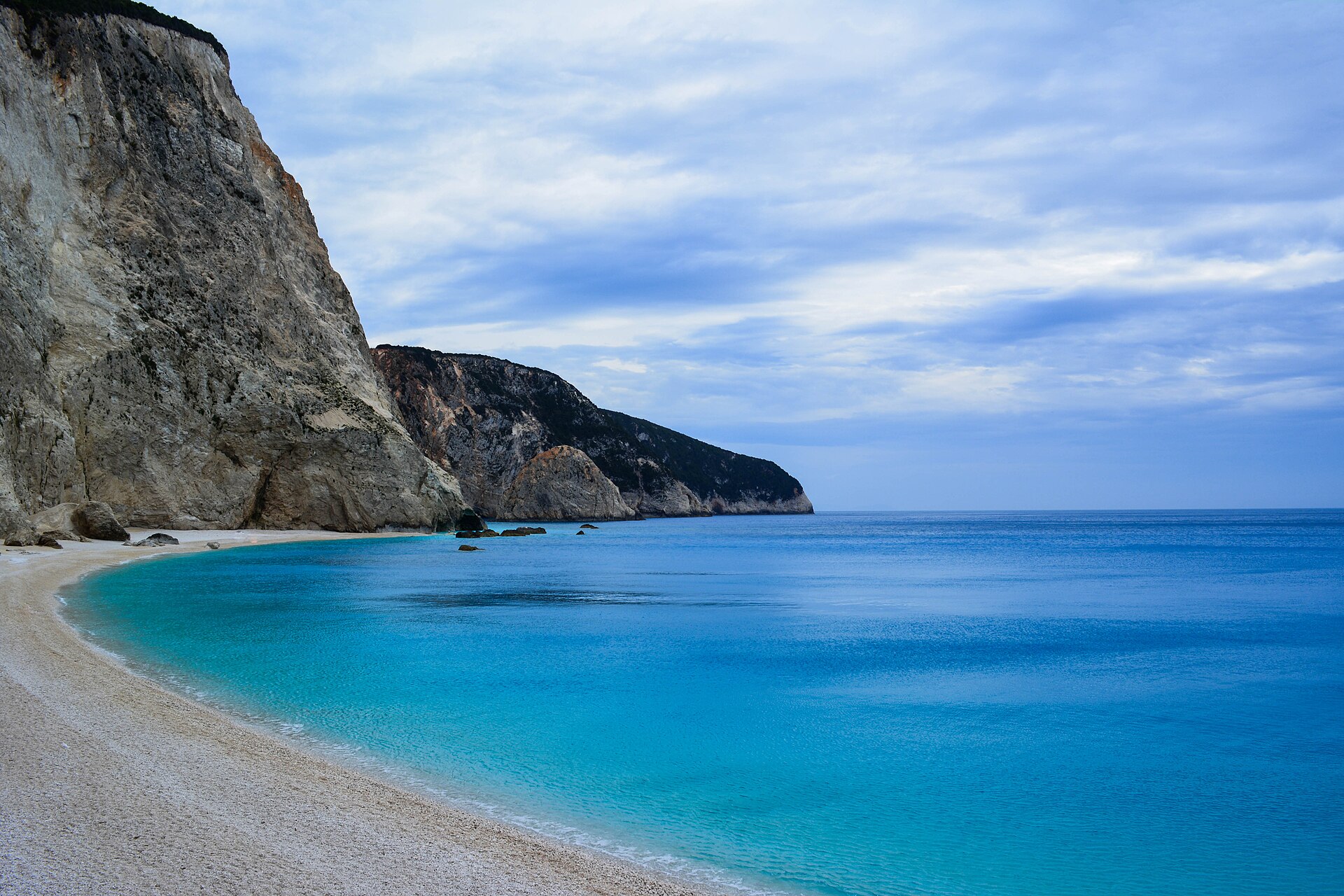 Porto Katsiki, The postcard: white cliffs, deep blue, zero crowds from the sea.